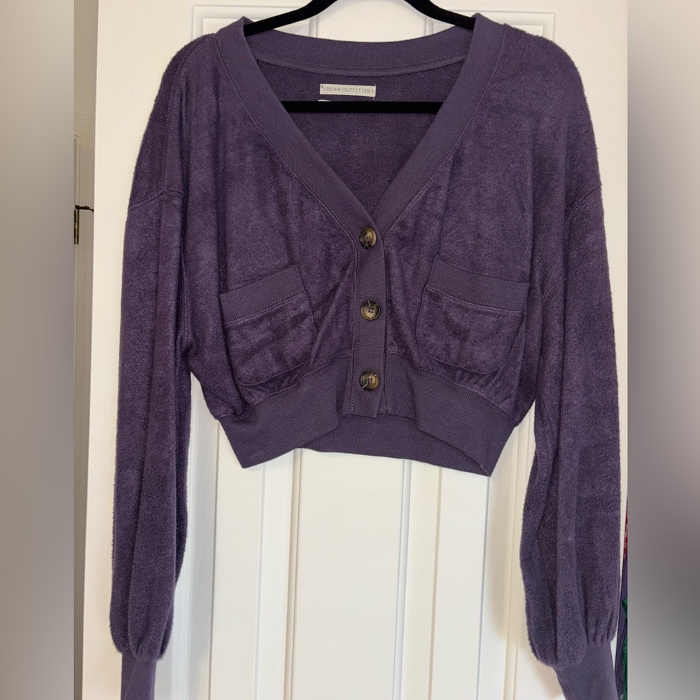 Purple cardigan